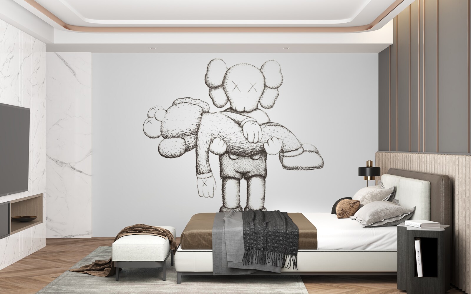 Fotobehang ongewone wezens die zich voordoen als mensen