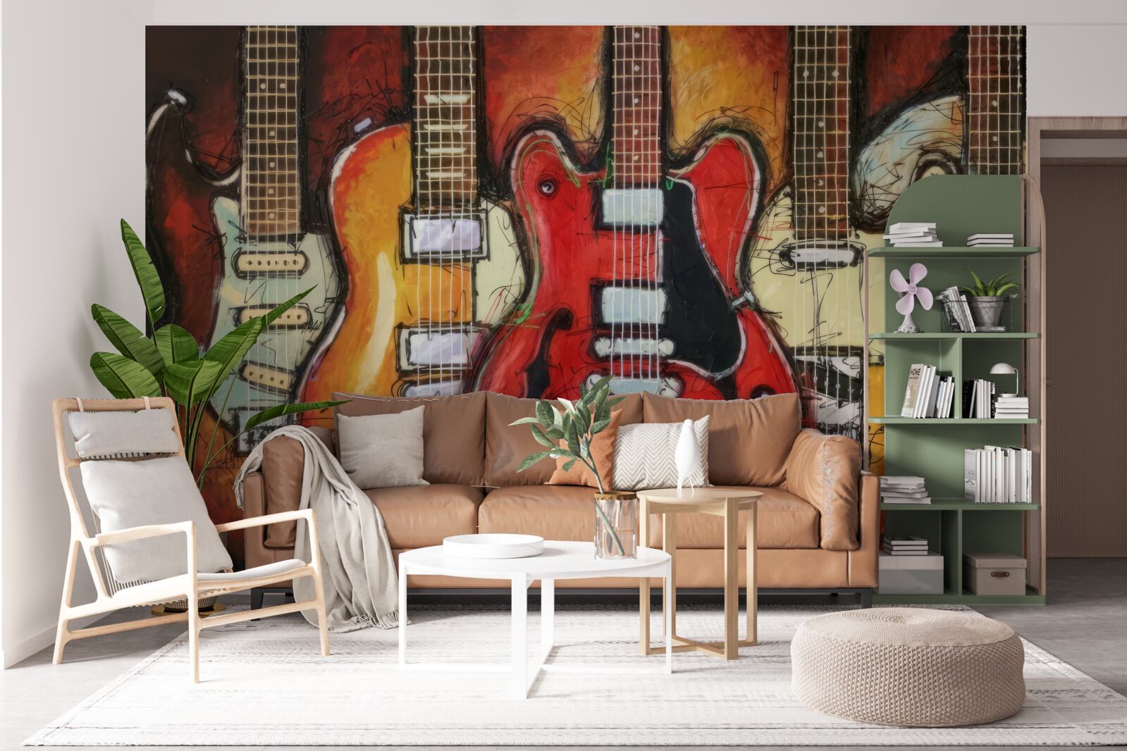 Fotobehang gitaren van verschillende ontwerpen