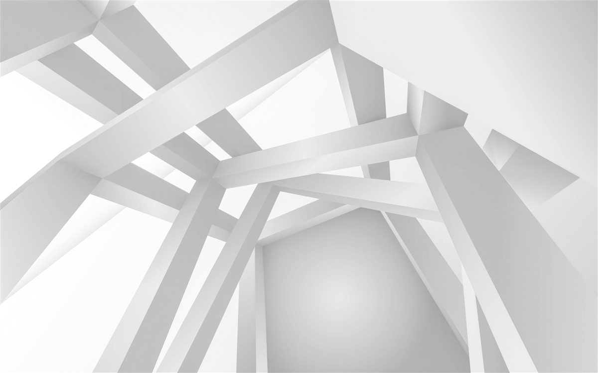 Fotobehang volumetrische abstracte compositie in grijs