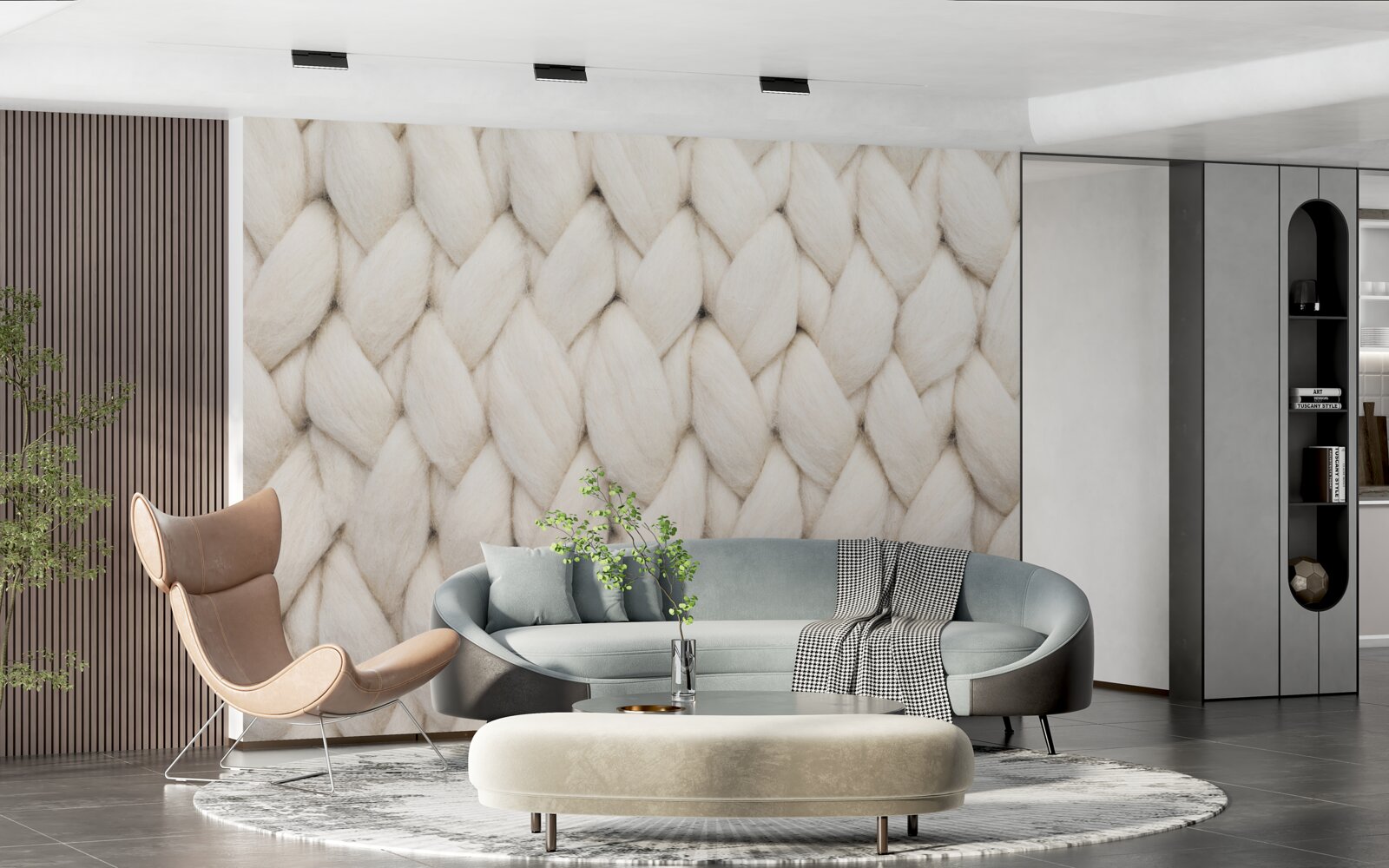 Fotobehang weven met draad