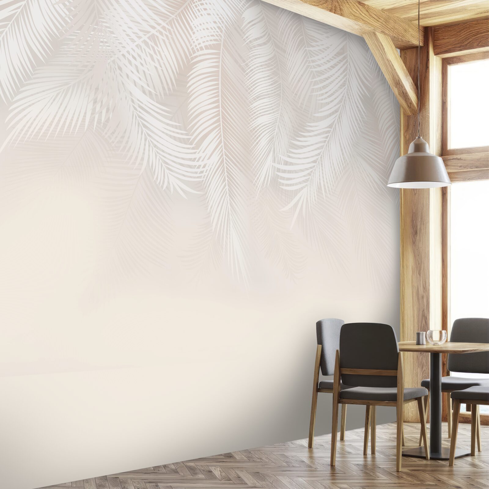 Fotobehang naar beneden stromend licht verenkleed