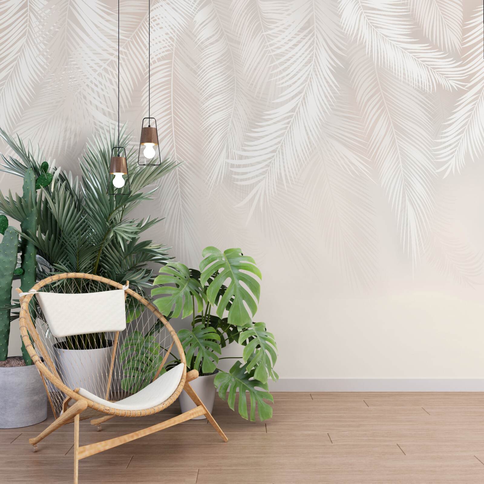 Fotobehang naar beneden stromend licht verenkleed