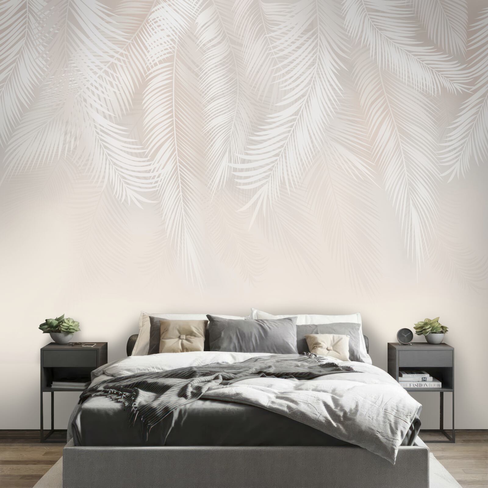 Fotobehang naar beneden stromend licht verenkleed