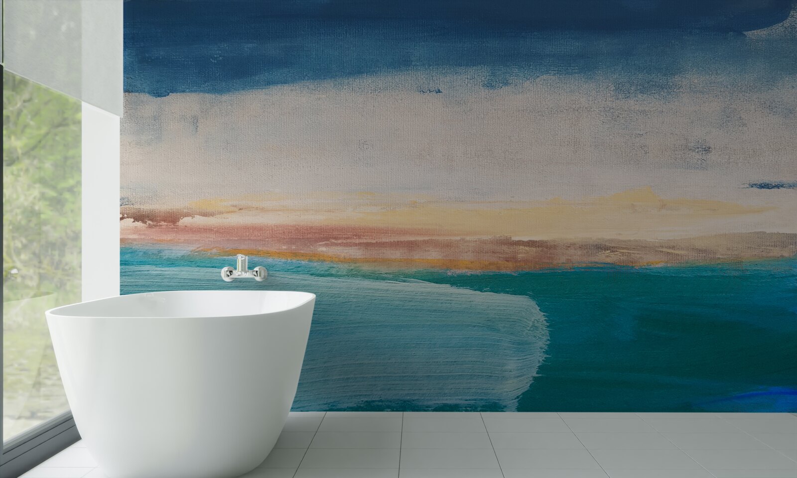 Fotobehang verfstreken in verschillende kleuren