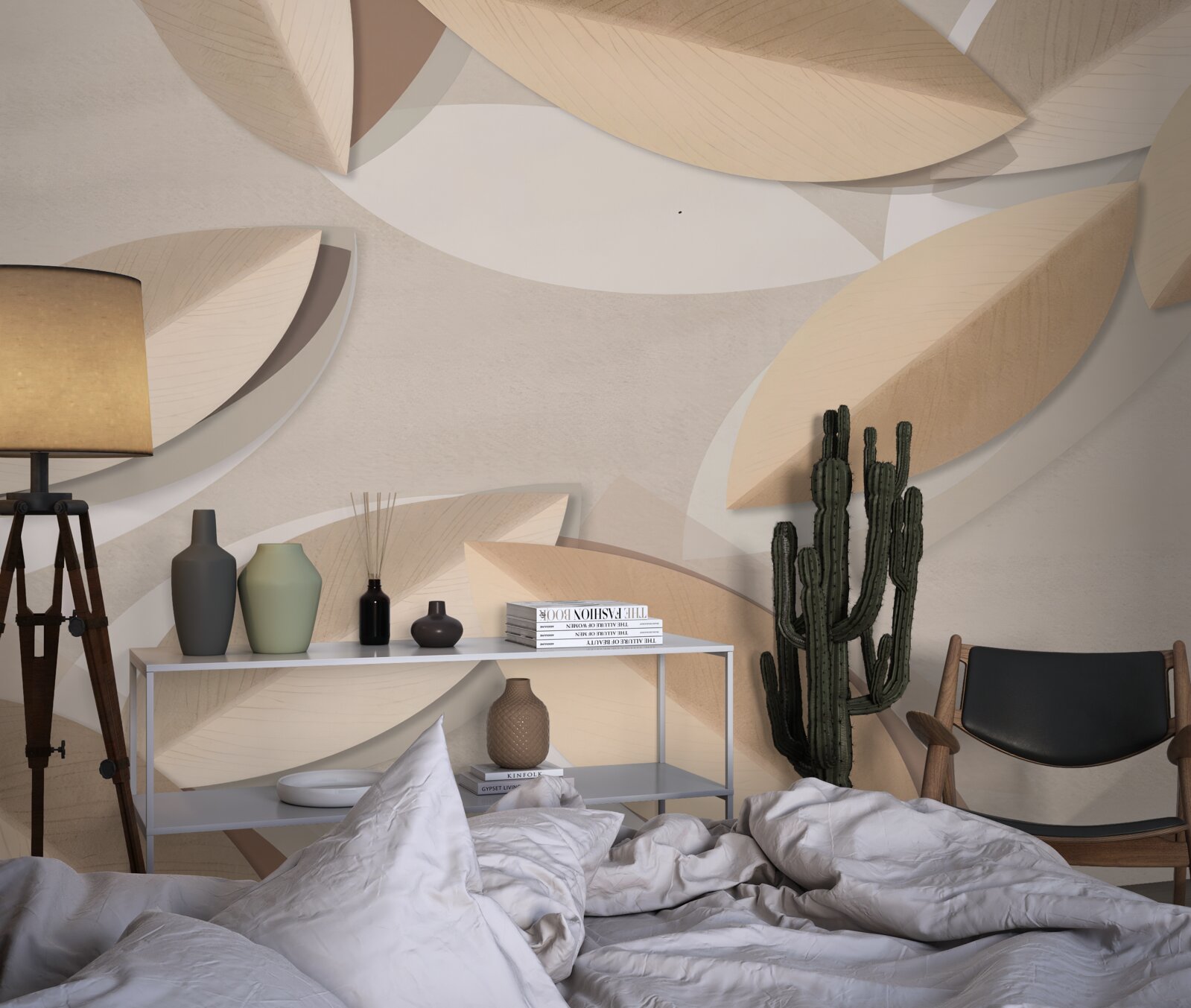 Fotobehang de bladeren zijn groot en bruin