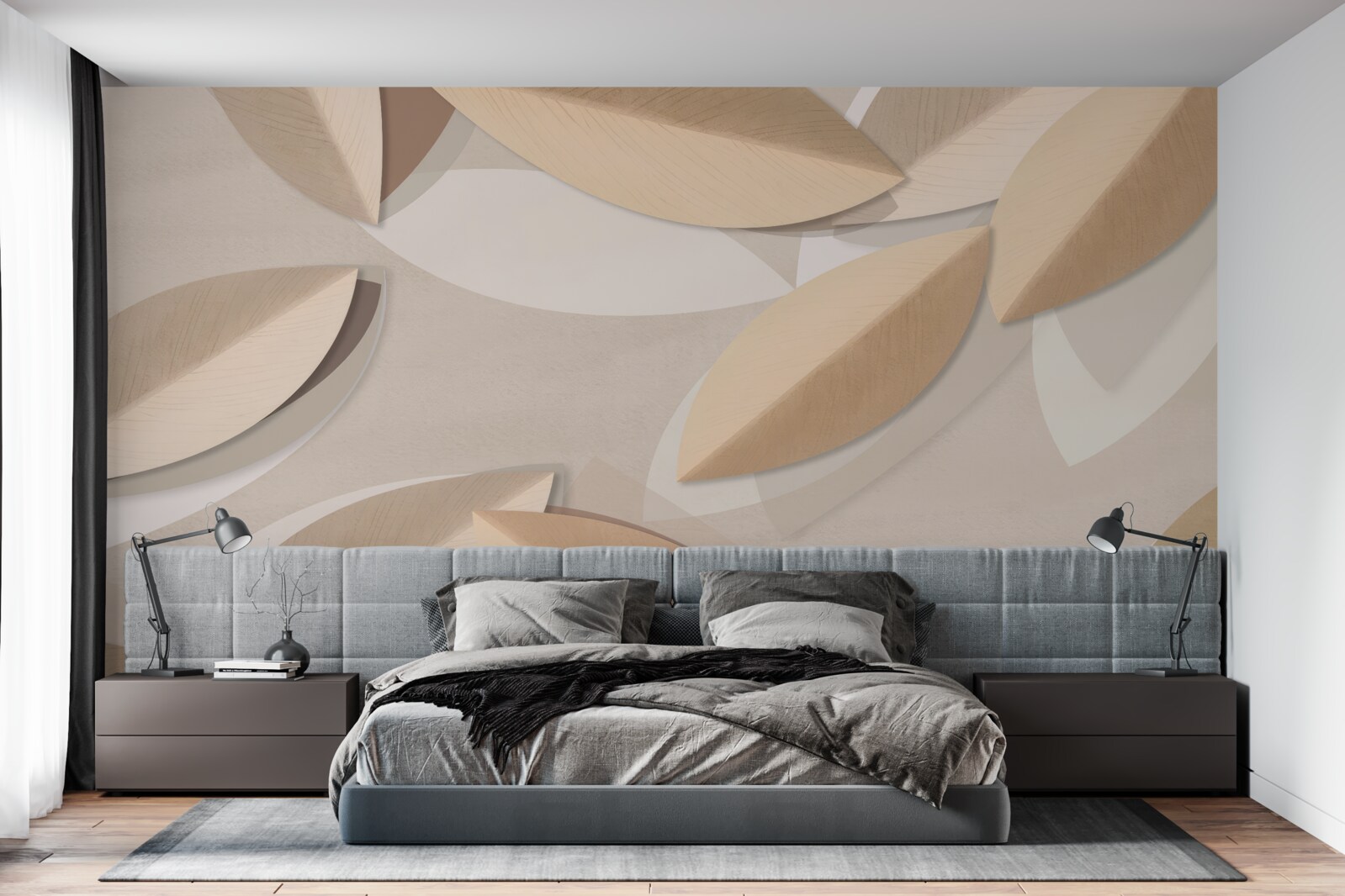 Fotobehang de bladeren zijn groot en bruin