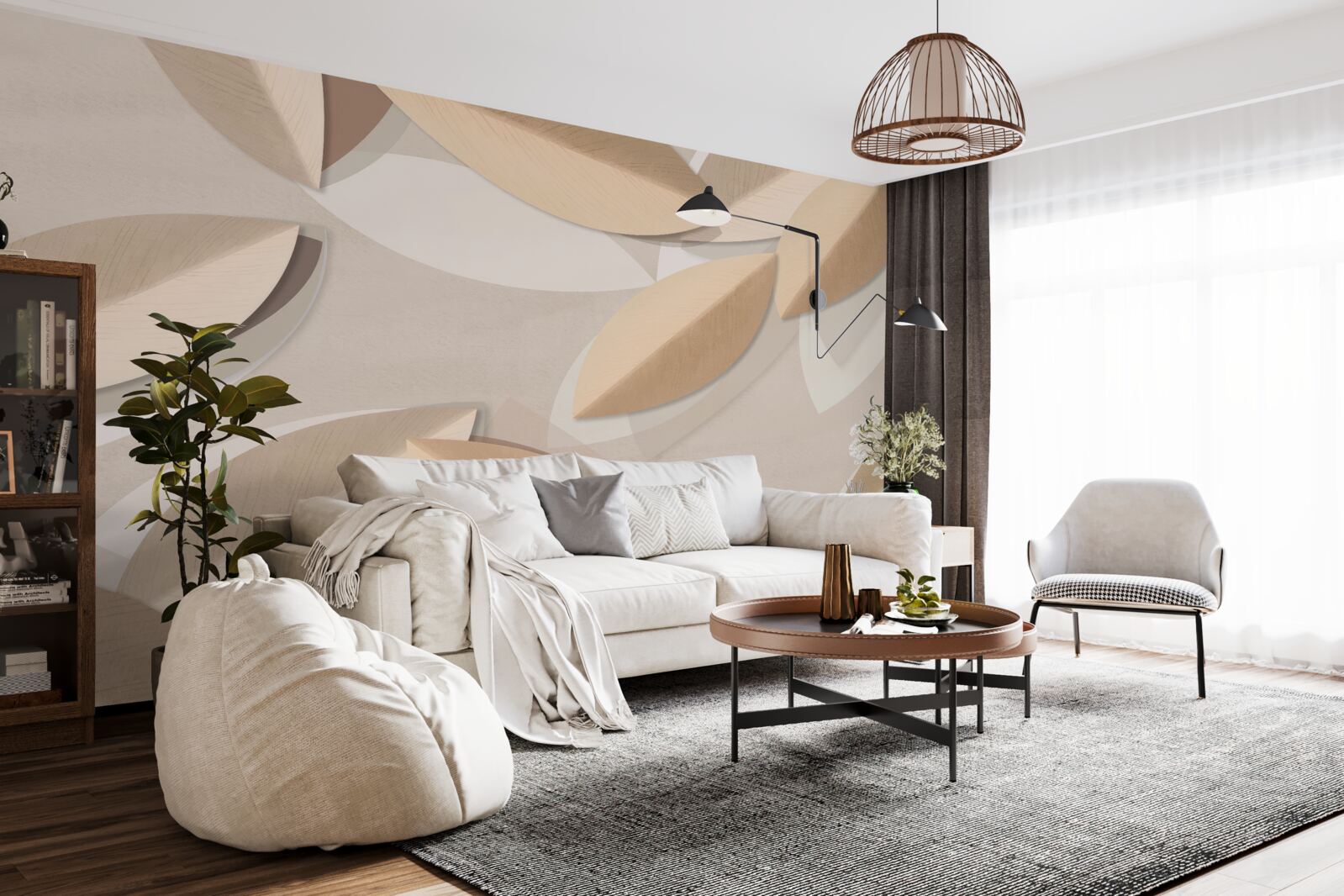 Fotobehang de bladeren zijn groot en bruin