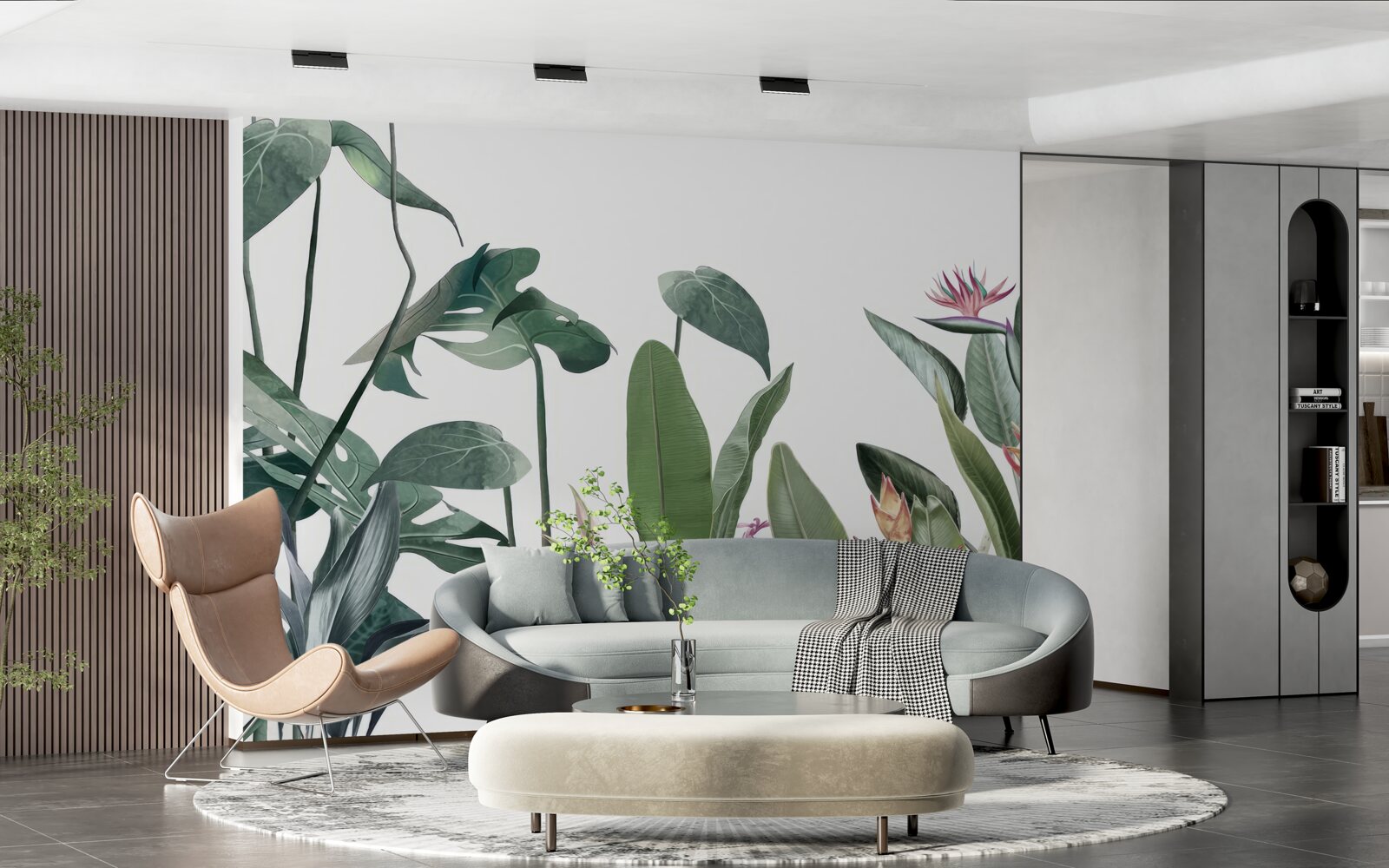 Fotobehang bladeren van diverse tropische planten