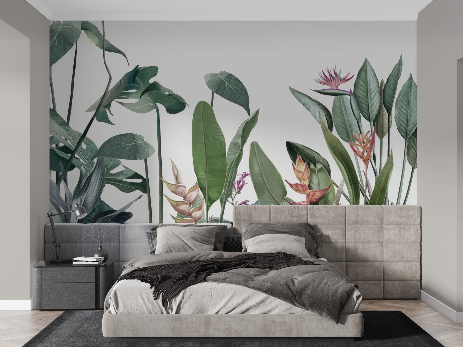 Fotobehang bladeren van diverse tropische planten