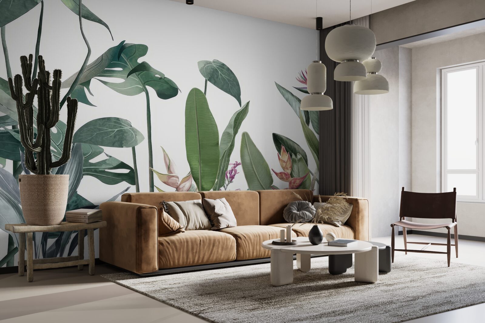 Fotobehang bladeren van diverse tropische planten