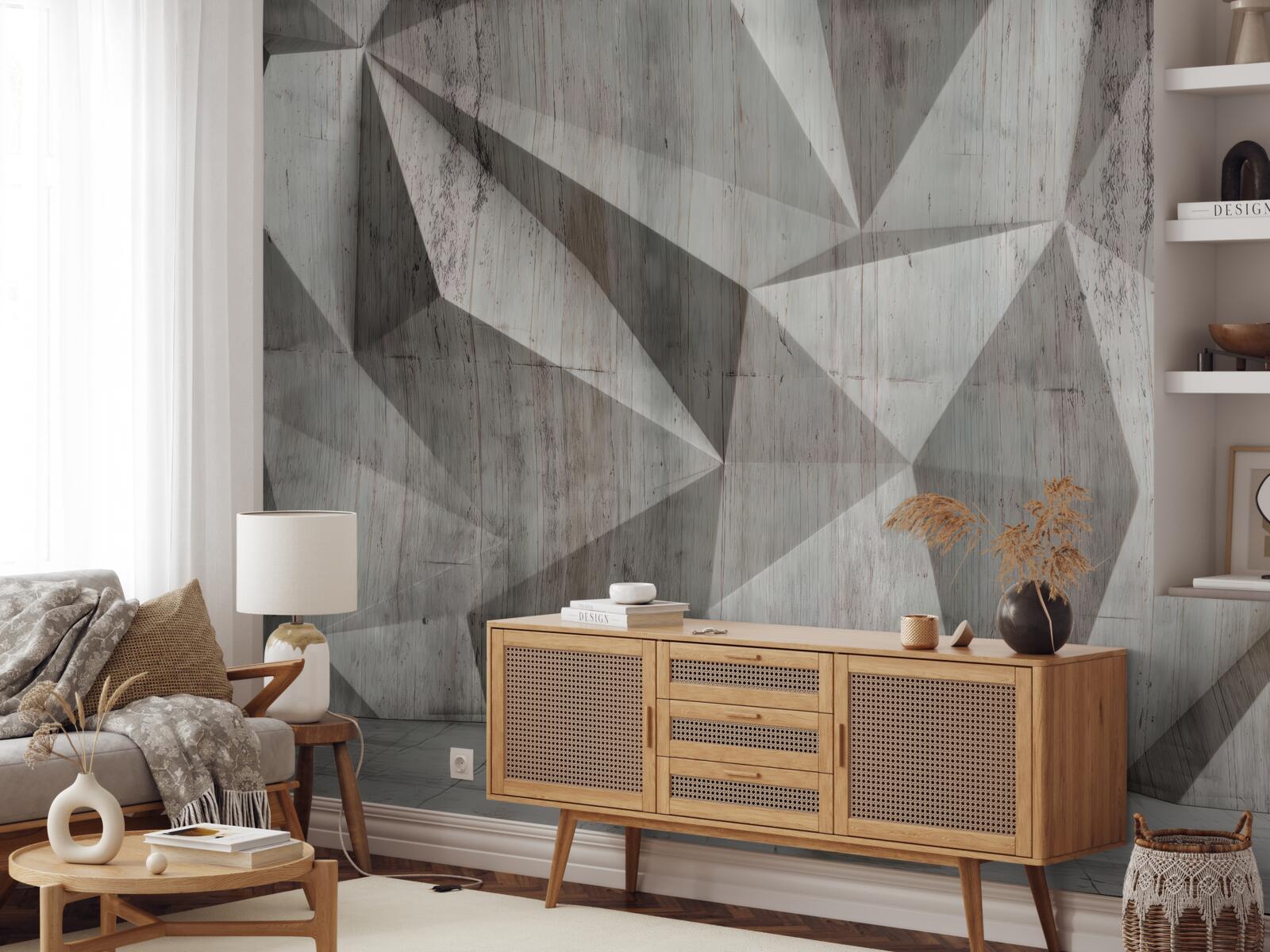 Fotobehang oppervlak met convexe geometrische vormen