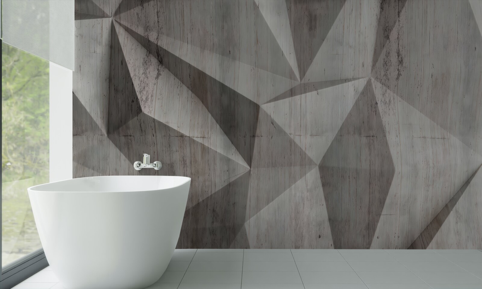 Fotobehang oppervlak met convexe geometrische vormen