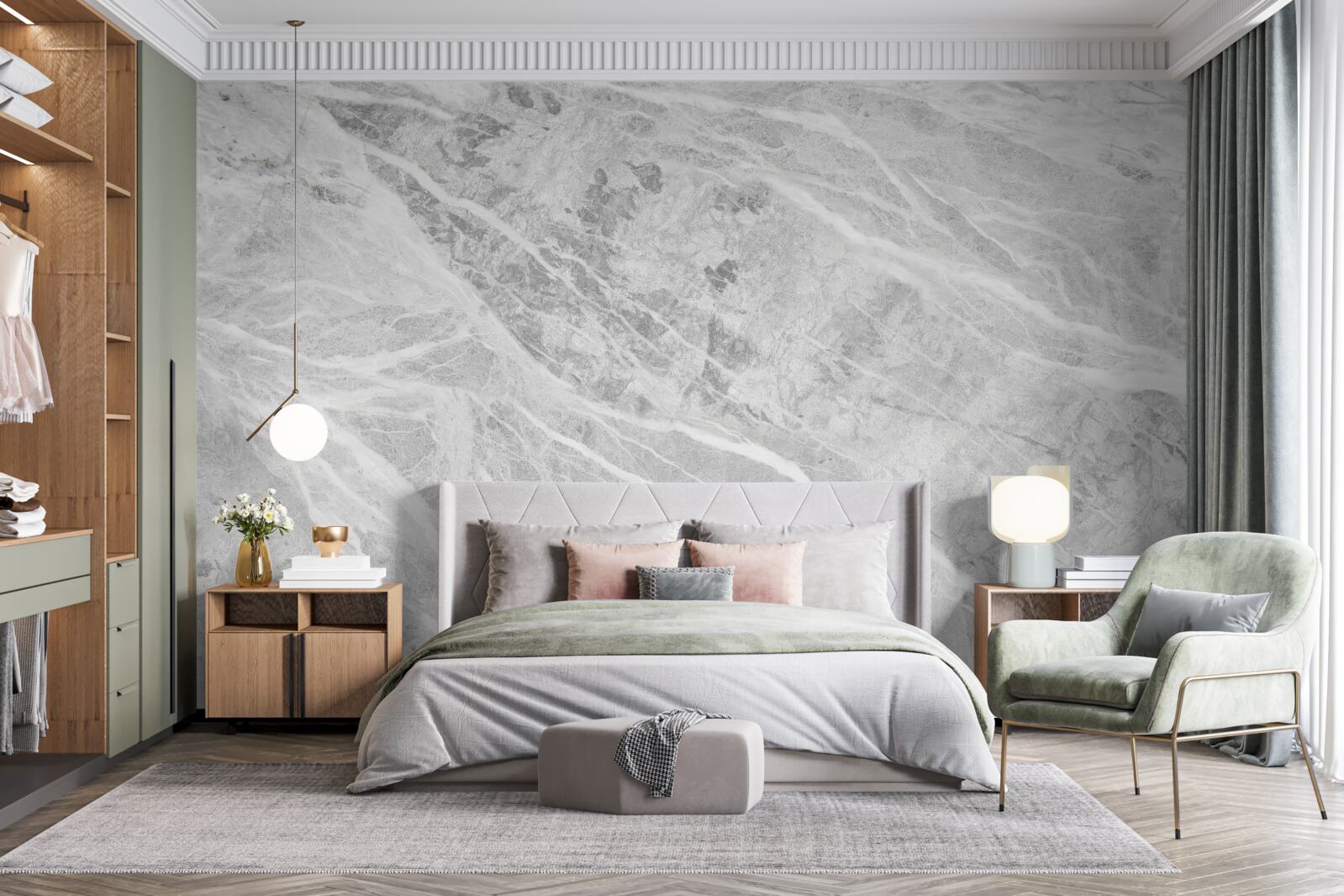 Fotobehang grijs marmeren achtergrond