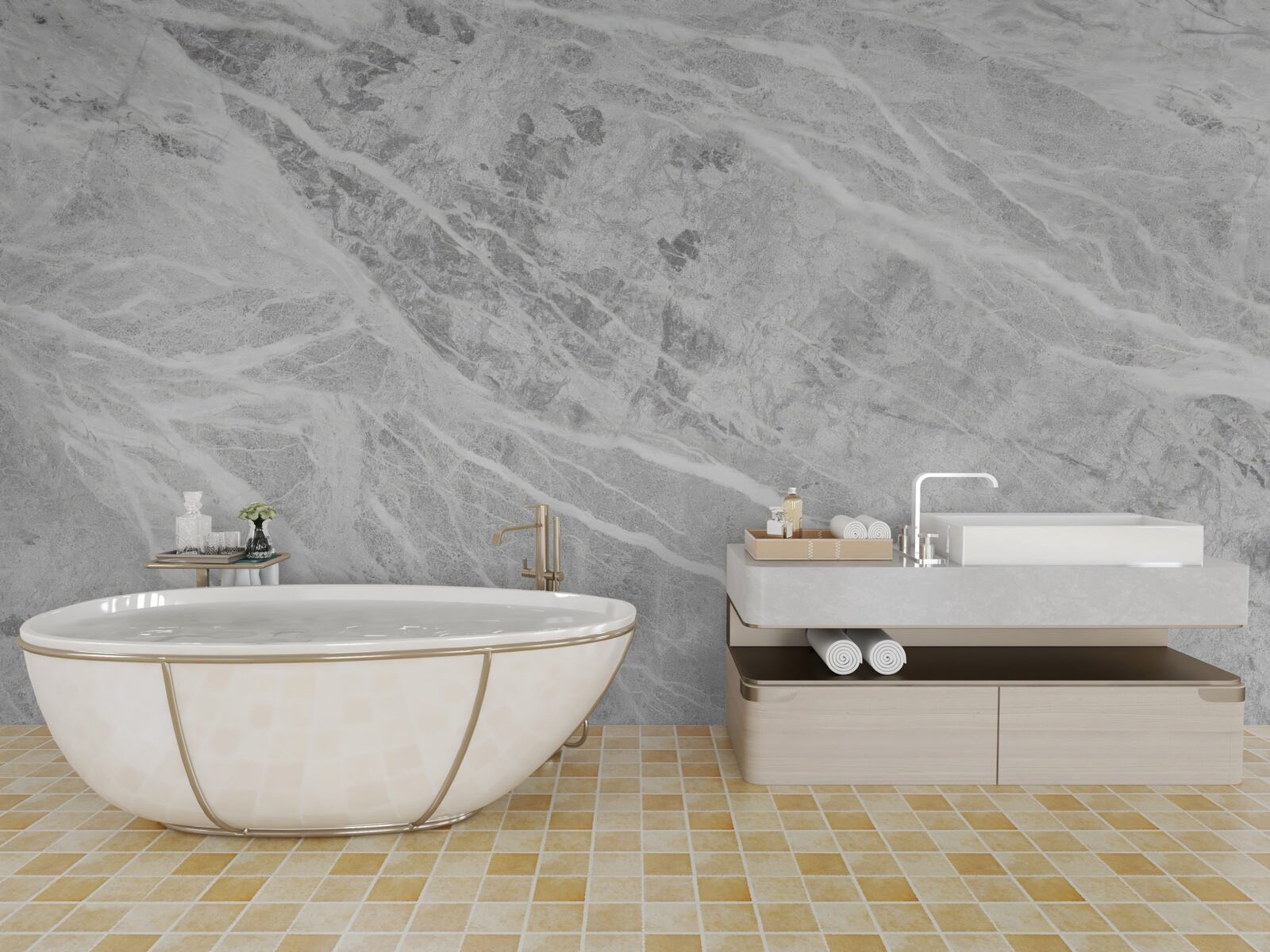 Fotobehang grijs marmeren achtergrond