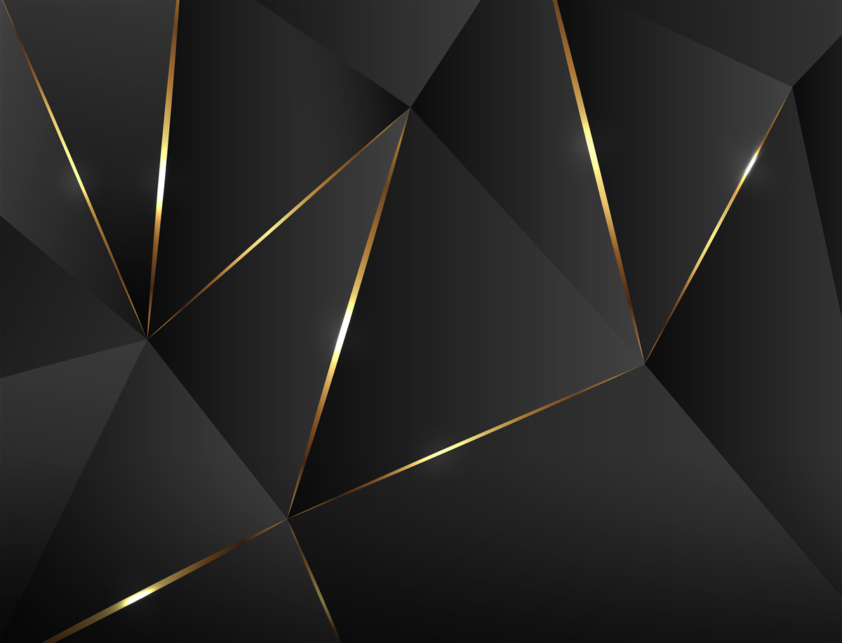 Fotobehang driedimensionale figuren in zwart- en goudtinten