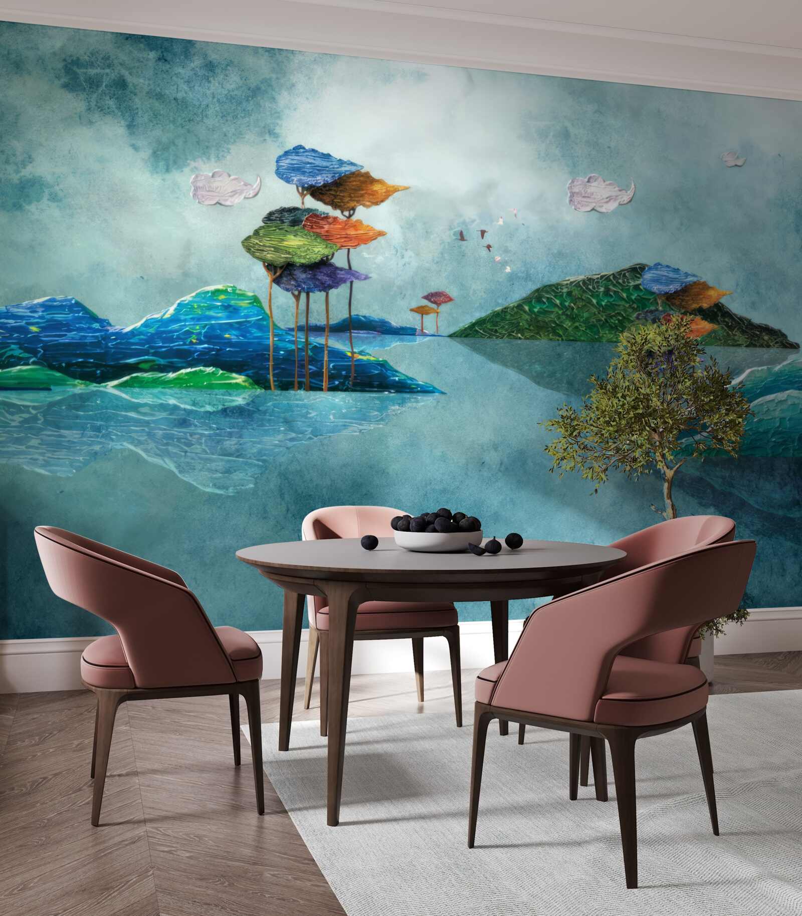 Fotobehang eiland afgebeeld op het schilderij