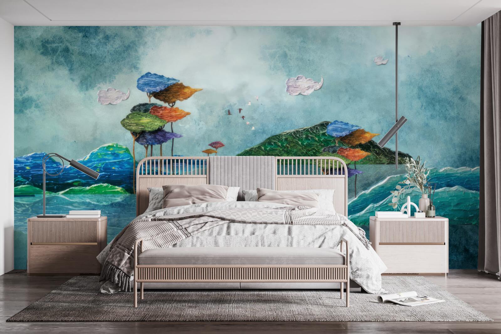 Fotobehang eiland afgebeeld op het schilderij