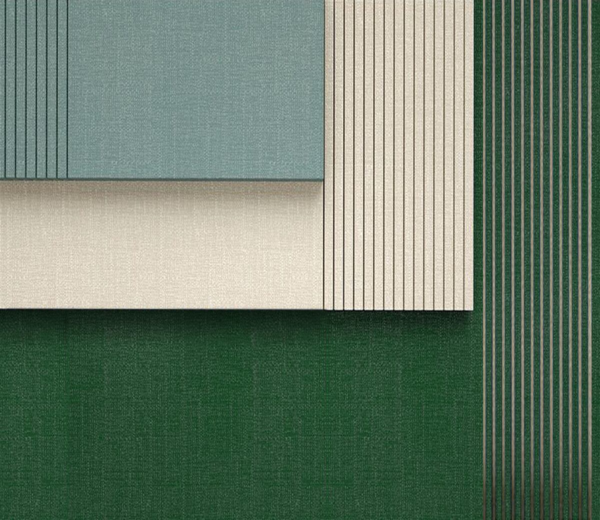 Fotobehang vierkantjes in blauw, beige en groen