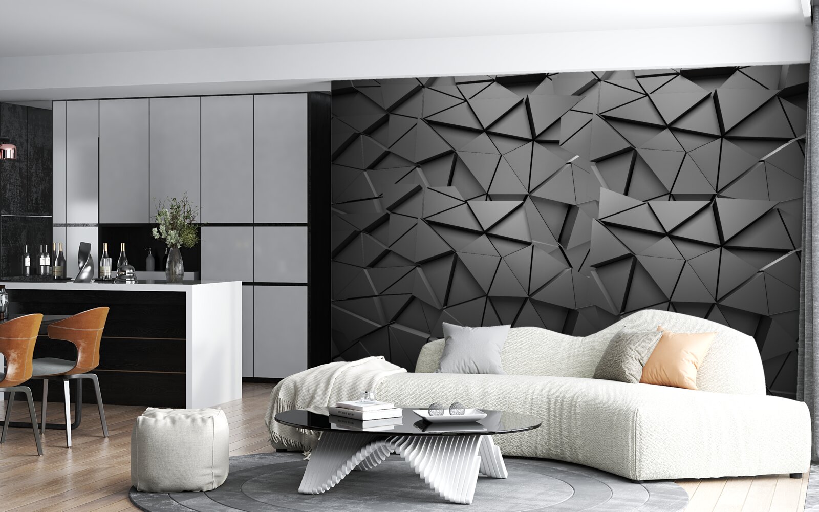 Fotobehang grijze cijfers met volume