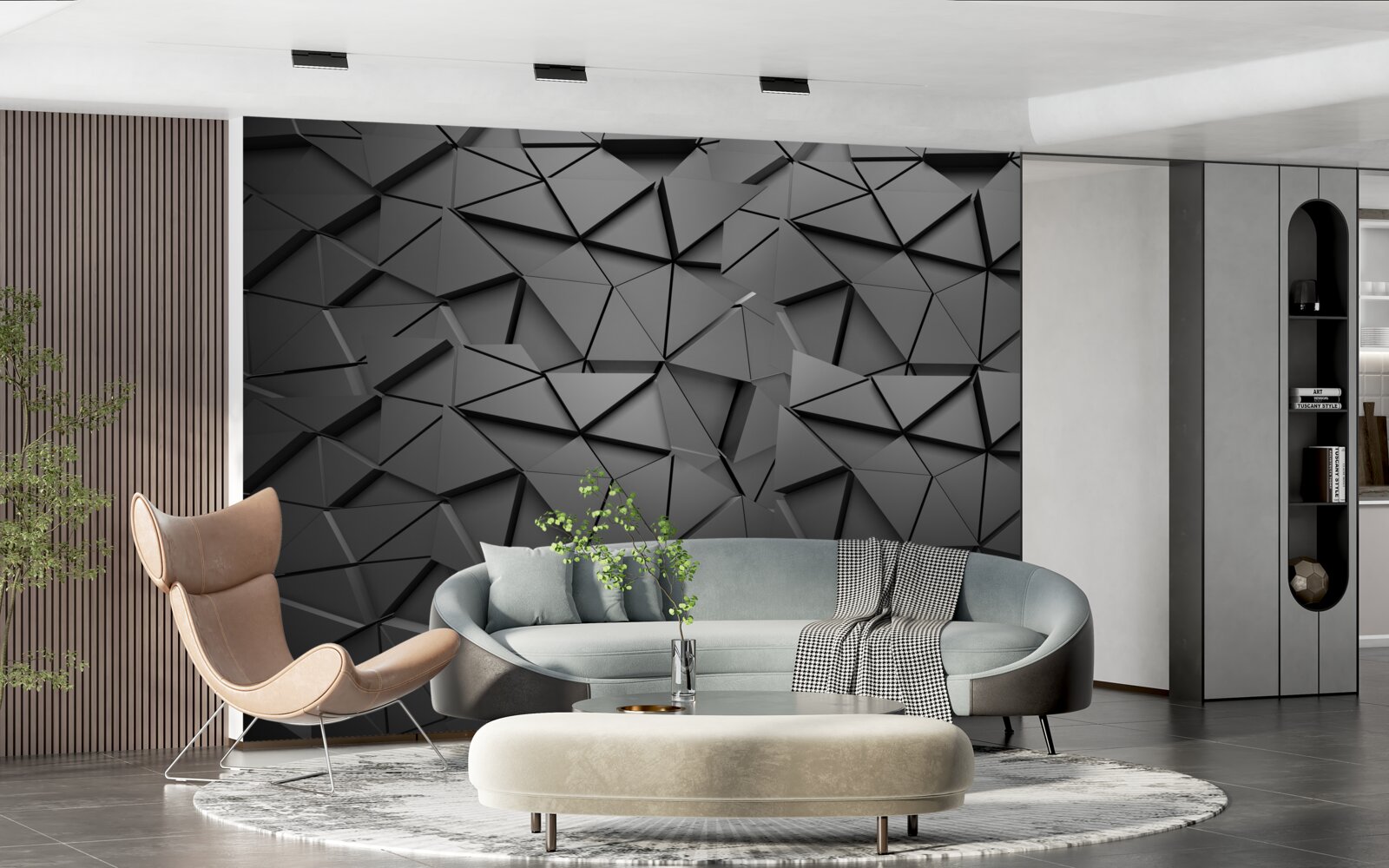 Fotobehang grijze cijfers met volume