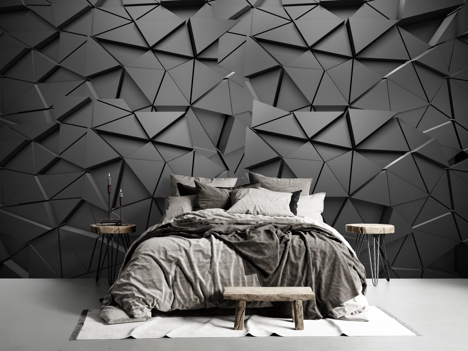 Fotobehang grijze cijfers met volume