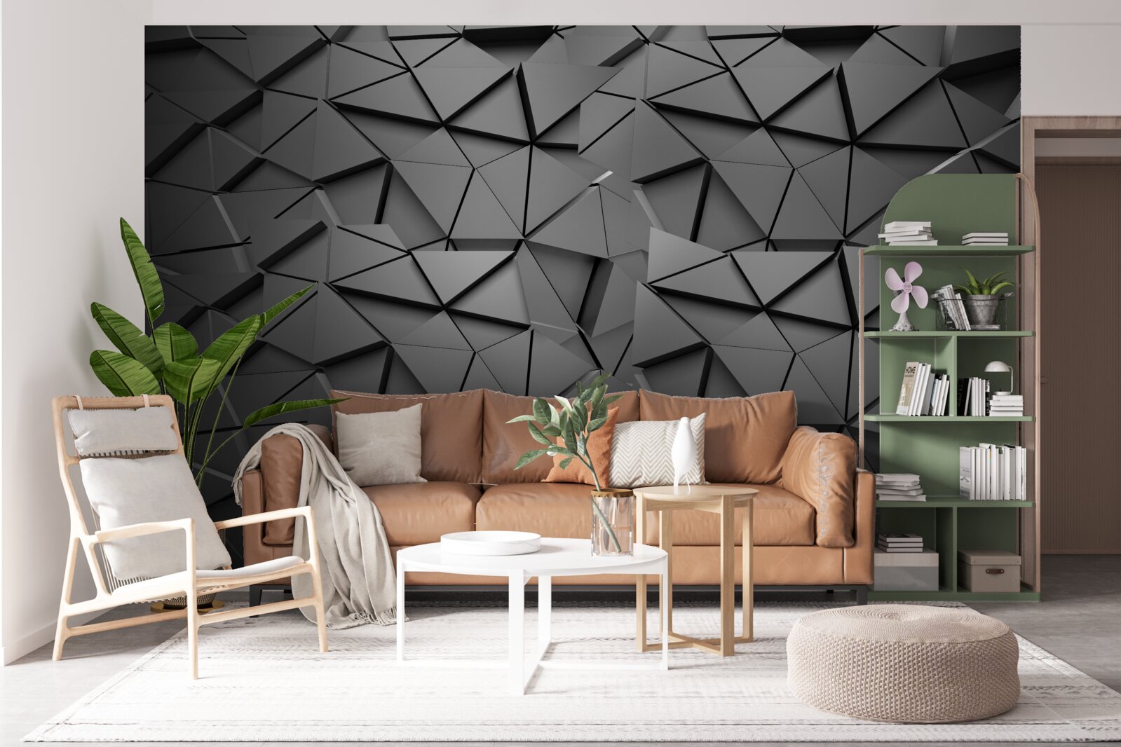 Fotobehang grijze cijfers met volume