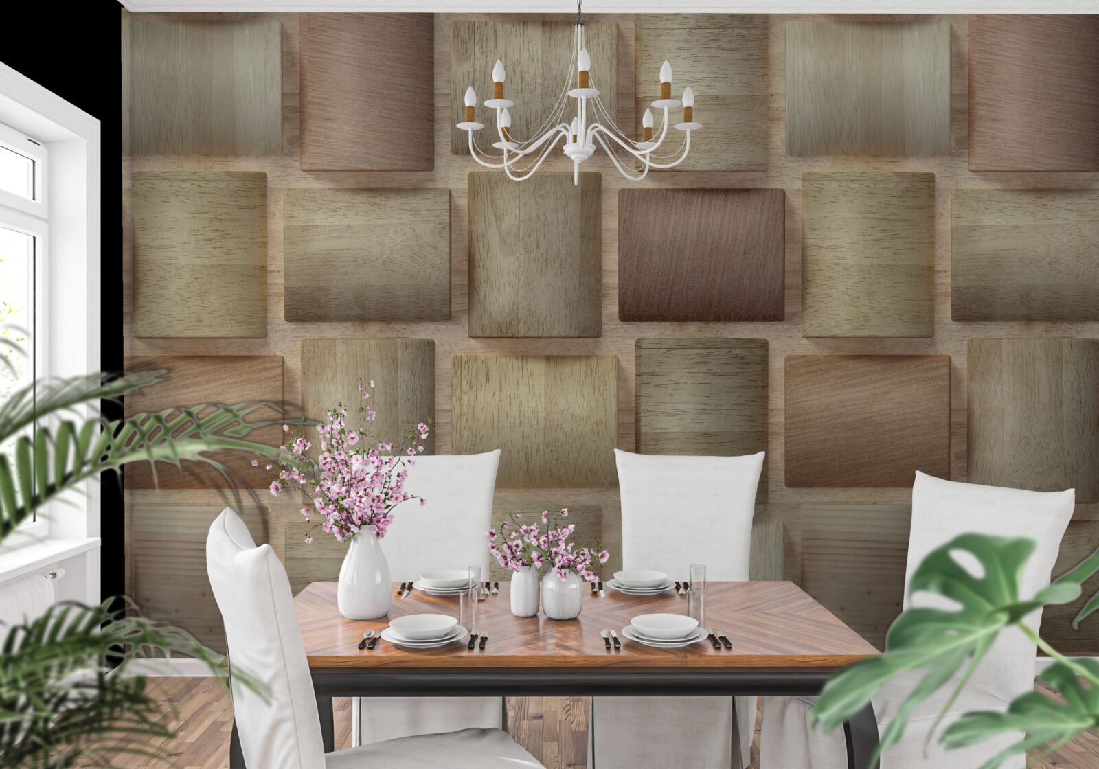 Fotobehang volumerechten in verschillende kleuren