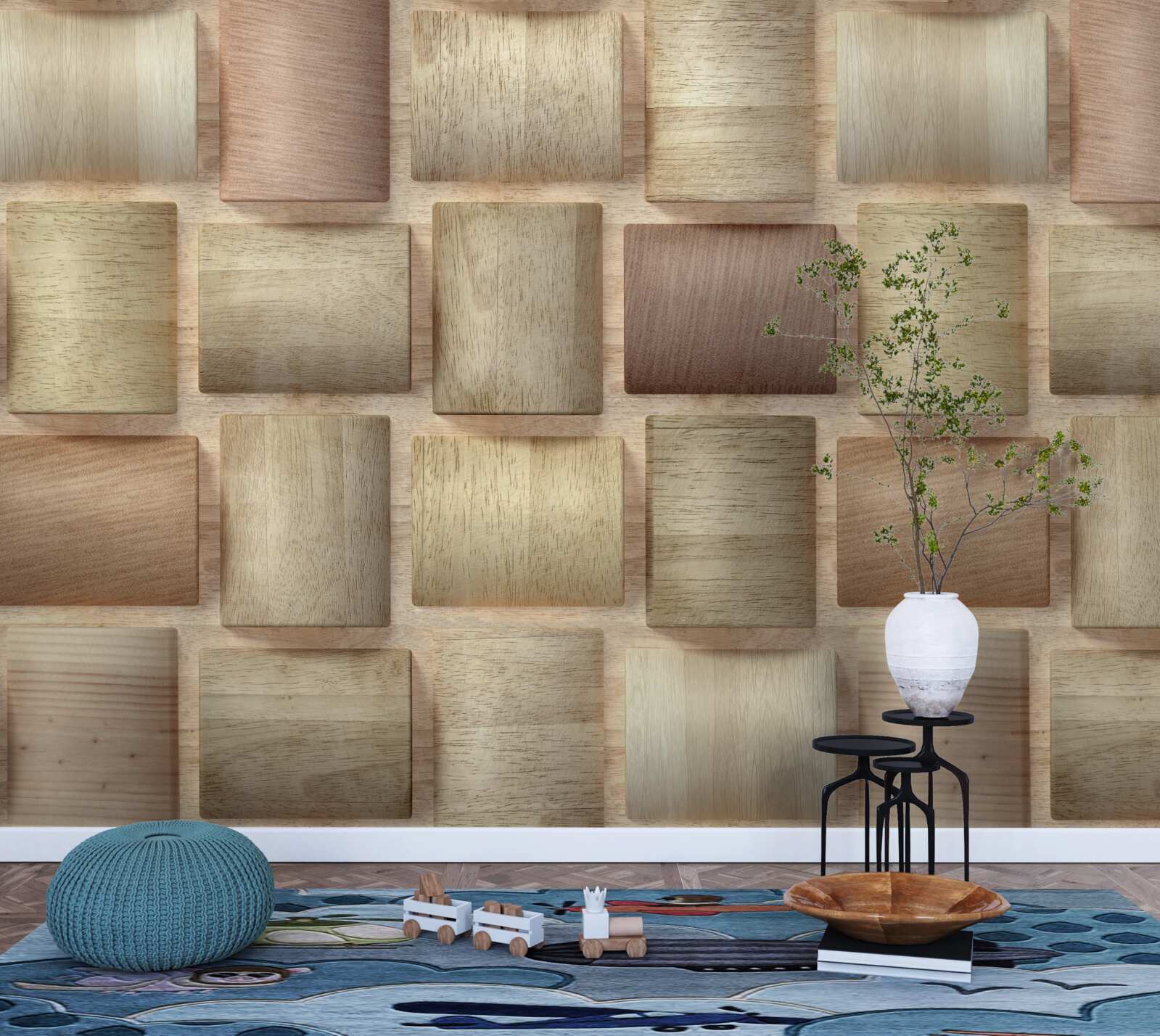 Fotobehang volumerechten in verschillende kleuren