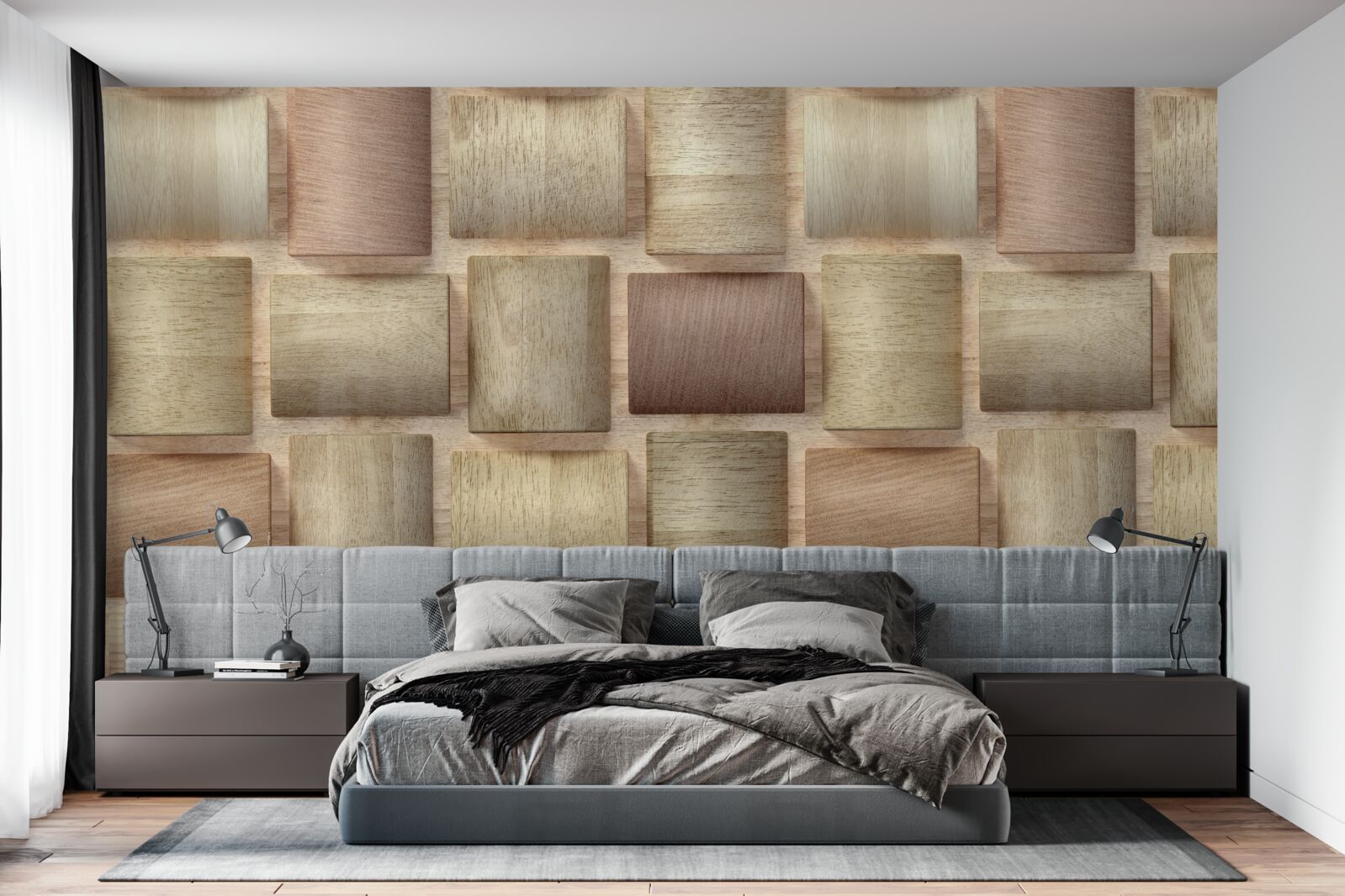 Fotobehang volumerechten in verschillende kleuren