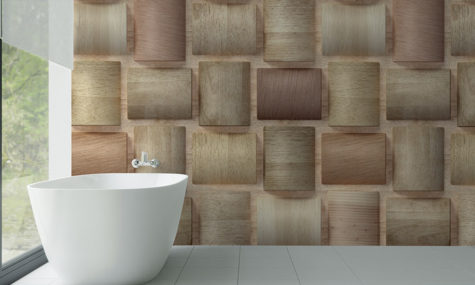 Fotobehang volumerechten in verschillende kleuren