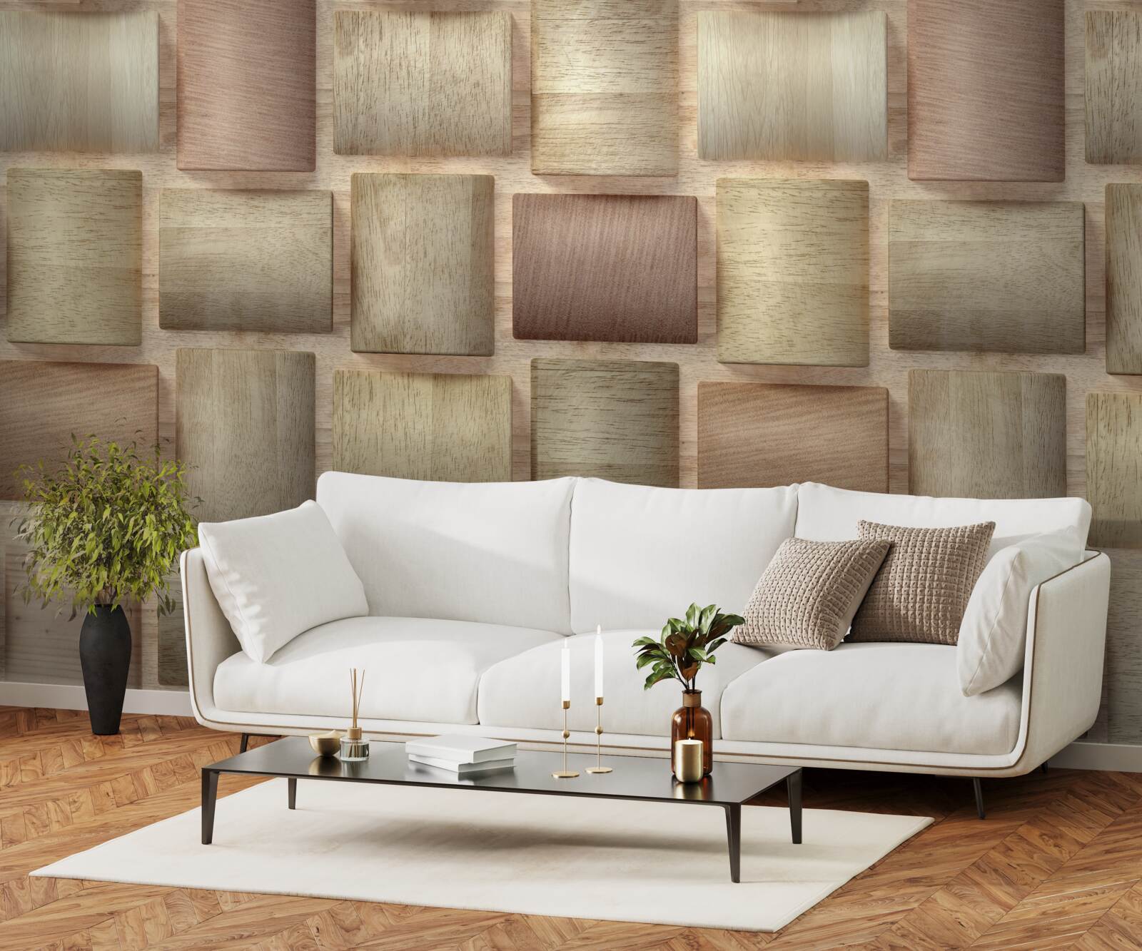 Fotobehang volumerechten in verschillende kleuren