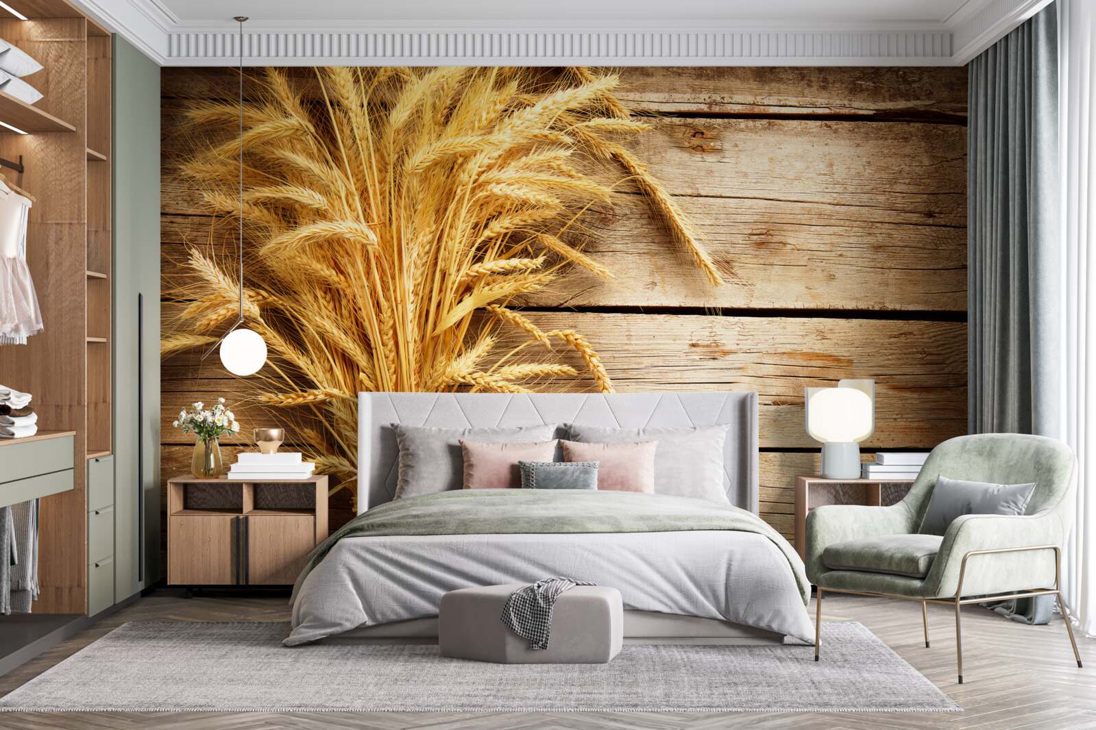 Fotobehang bos tarwe-aren