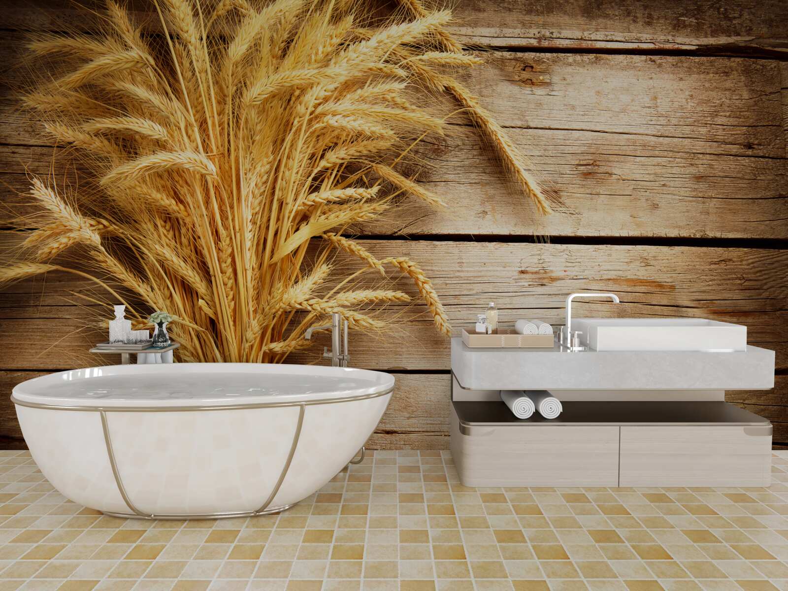 Fotobehang bos tarwe-aren