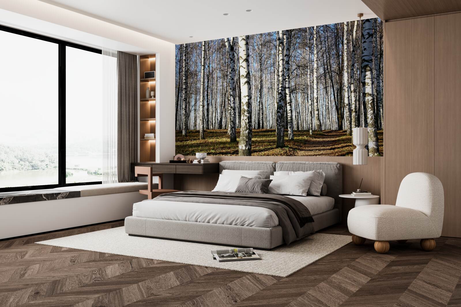 Fotobehang de bladeren zijn van de bomen gevallen