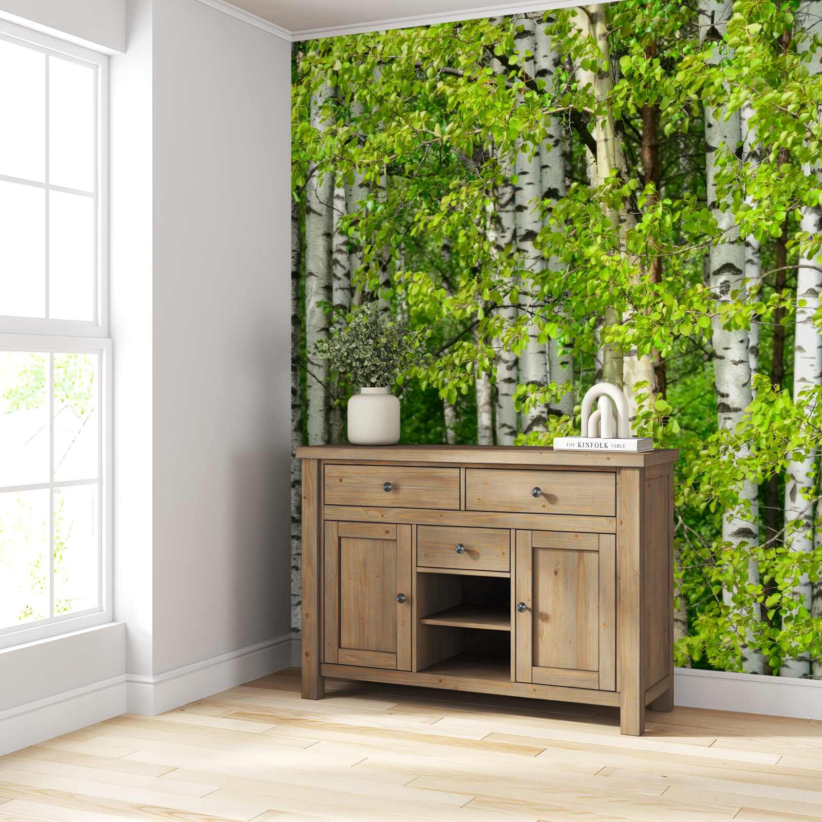 Fotobehang berkenbos