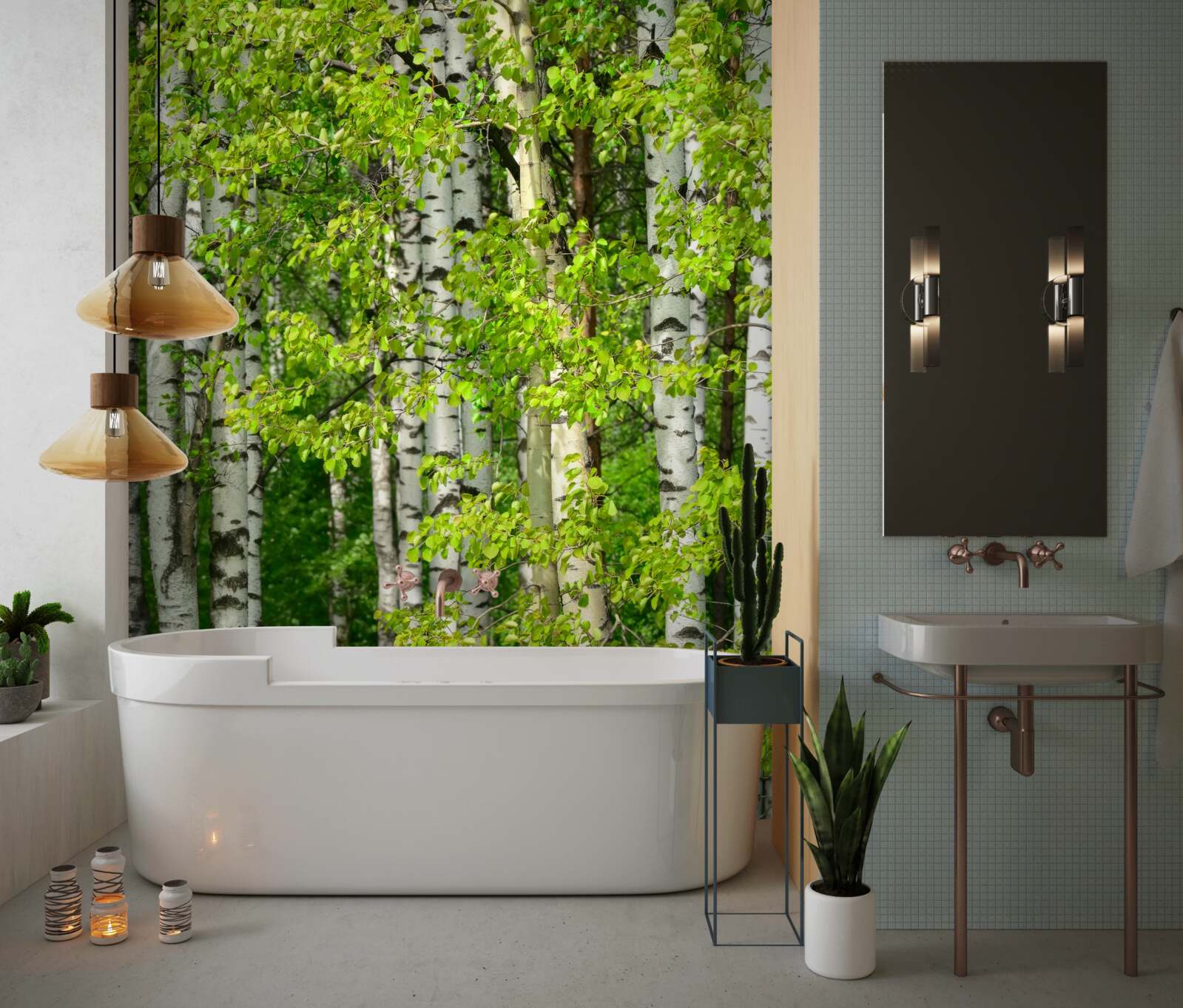 Fotobehang berkenbos