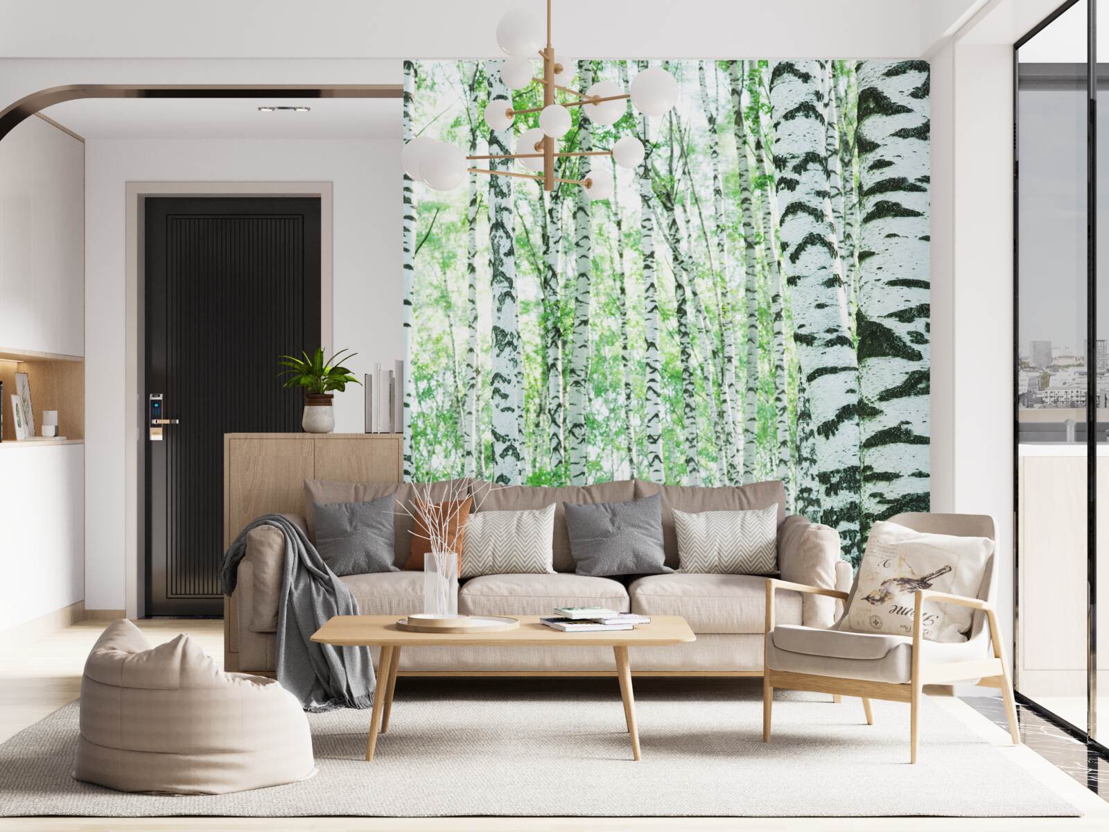 Fotobehang lichte berken