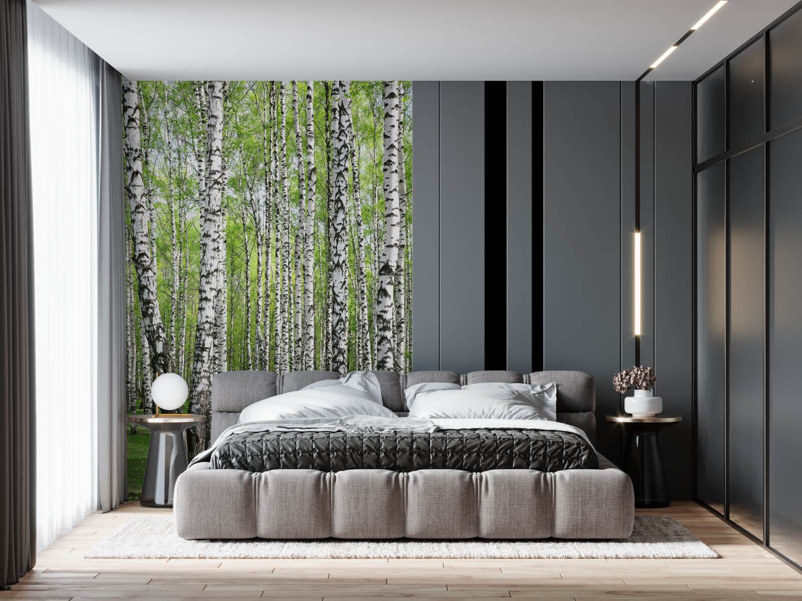 Fotobehang prachtig berkenbos