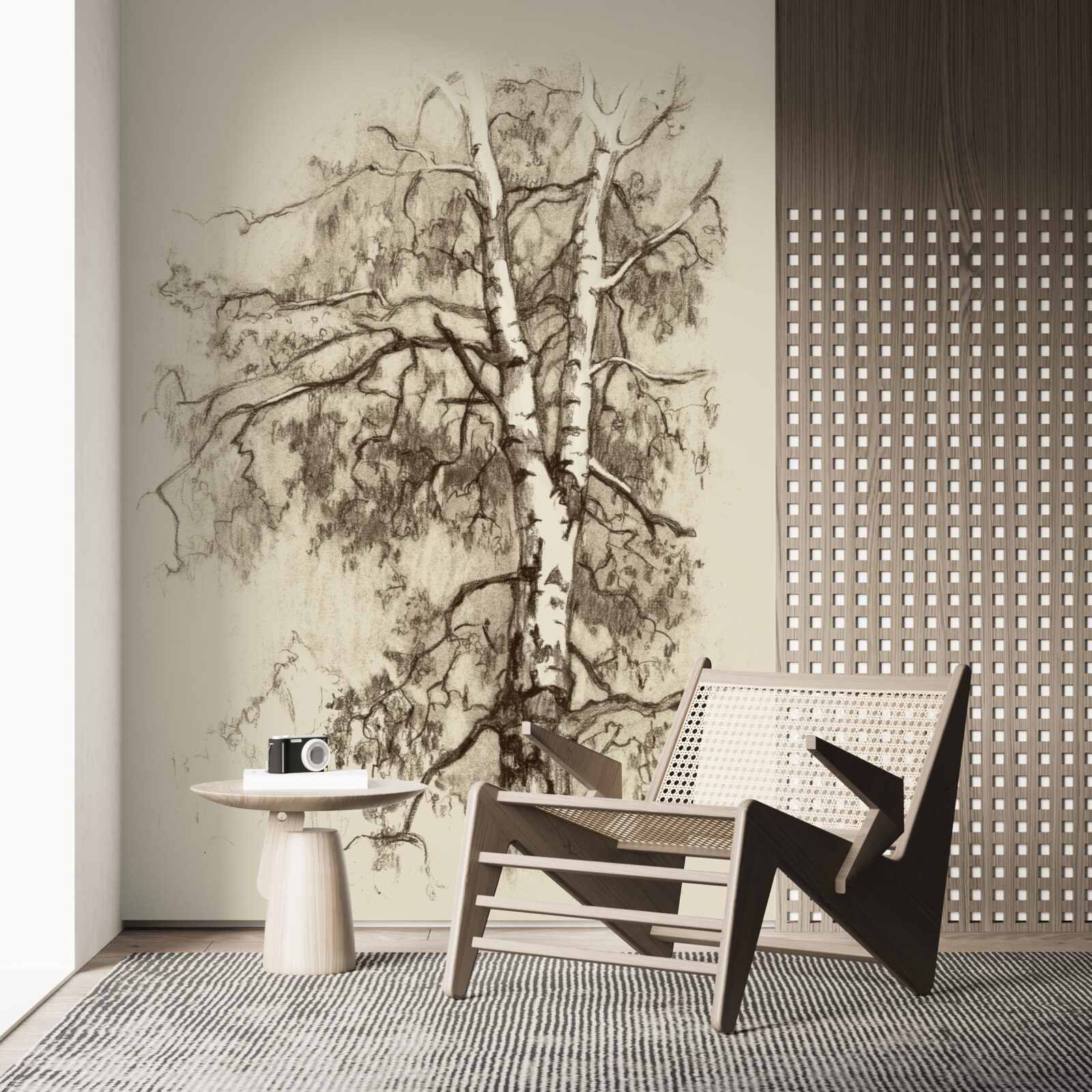 Fotobehang berkenboom op de foto