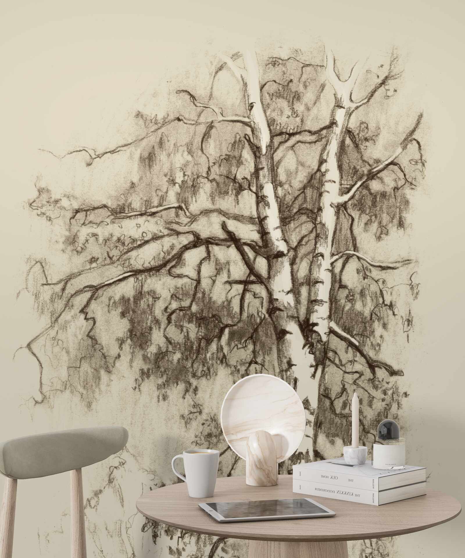 Fotobehang berkenboom op de foto