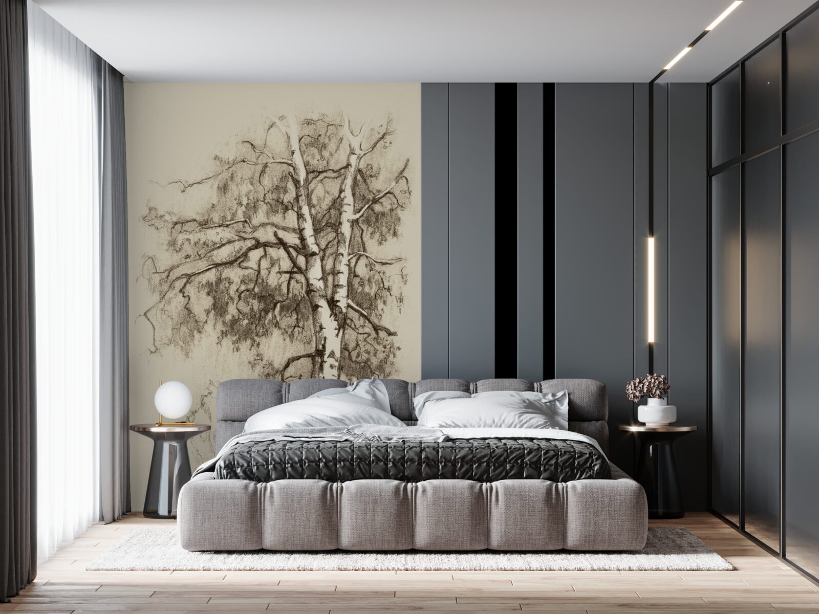 Fotobehang berkenboom op de foto