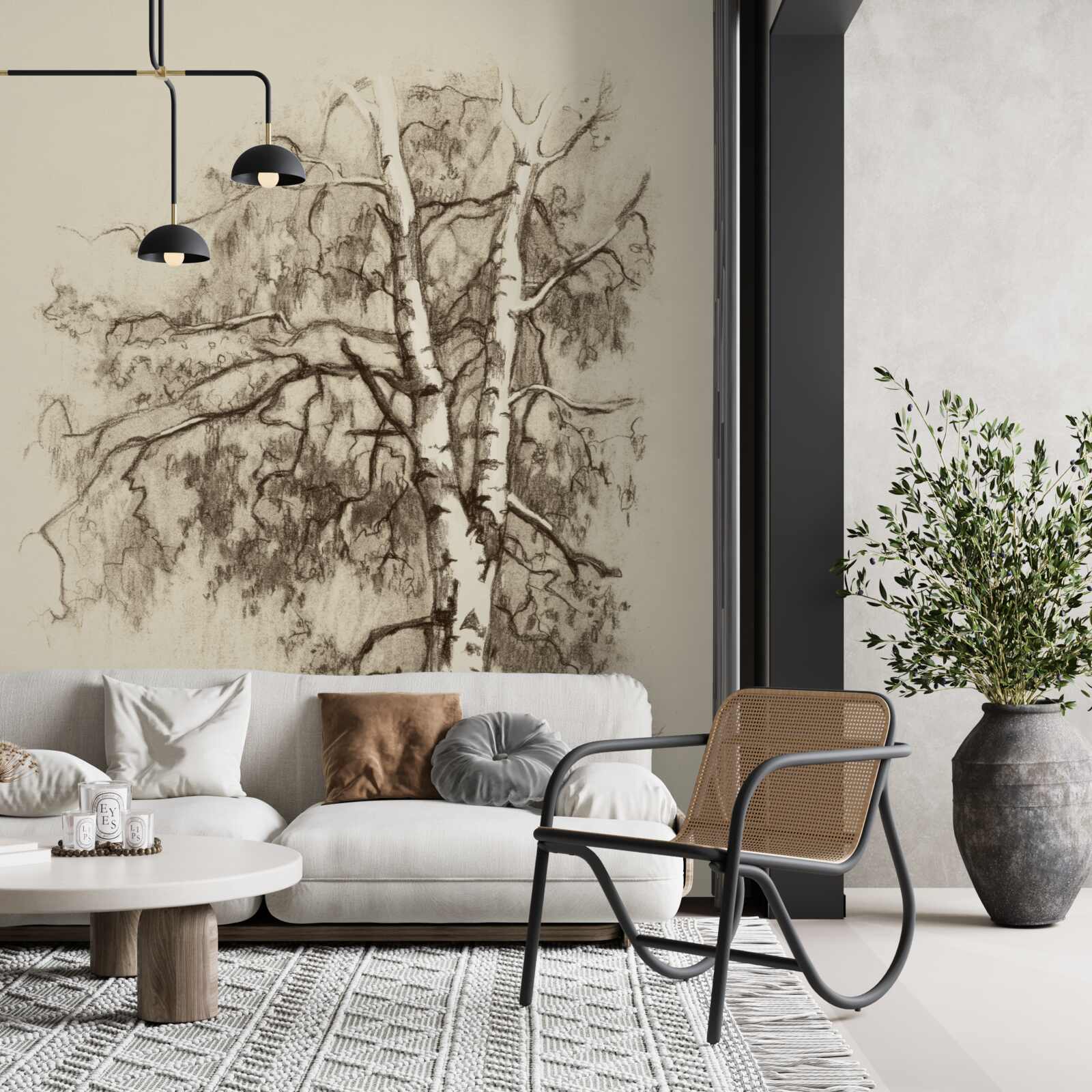 Fotobehang berkenboom op de foto