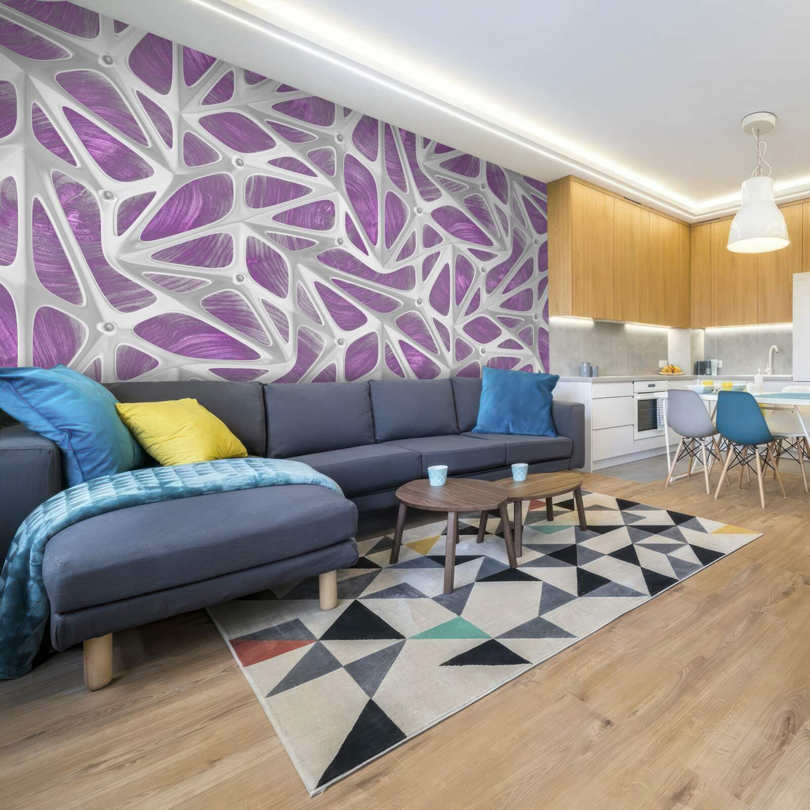 Fotobehang ontwerpen in wit en paars