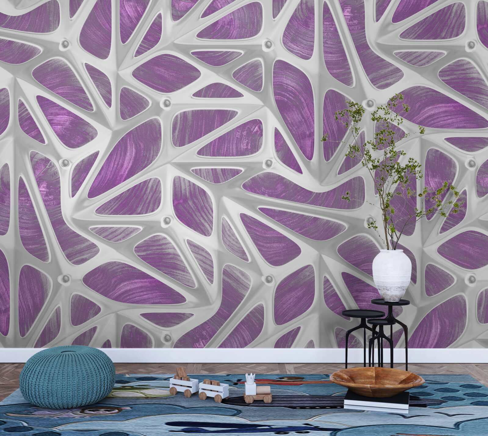 Fotobehang ontwerpen in wit en paars