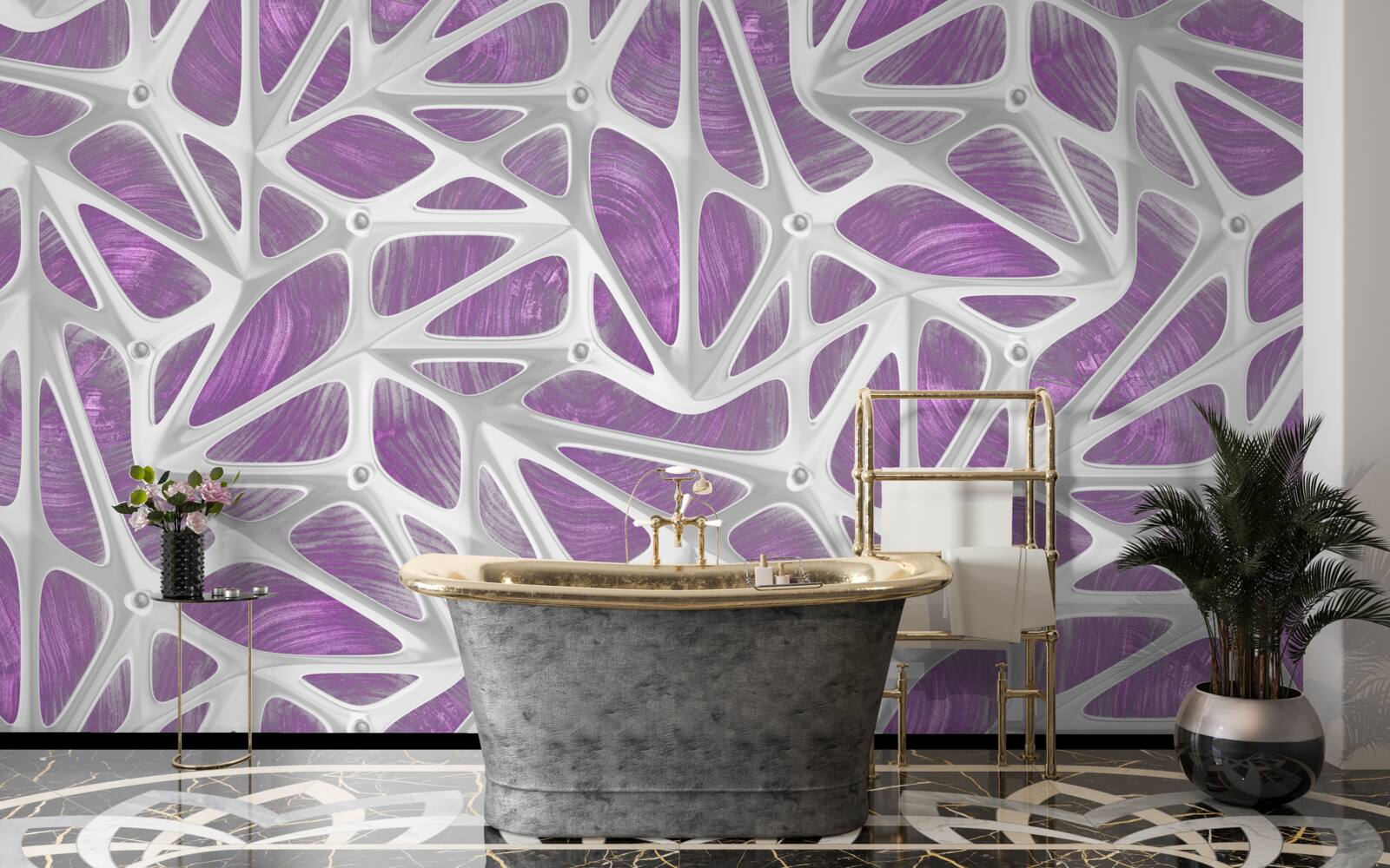 Fotobehang ontwerpen in wit en paars