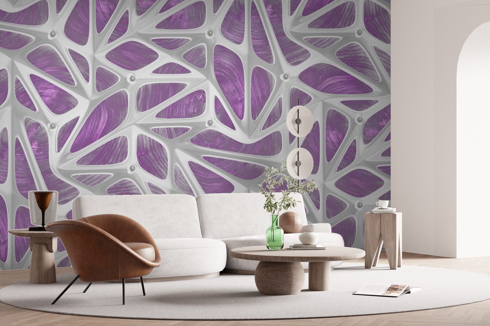 Fotobehang ontwerpen in wit en paars