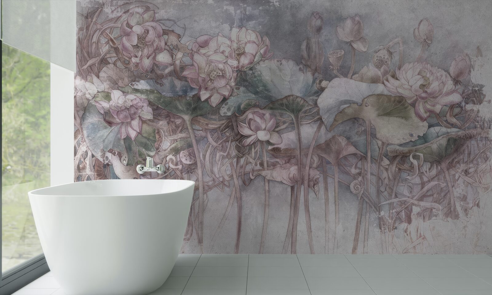 Fotobehang getoonde exotische planten