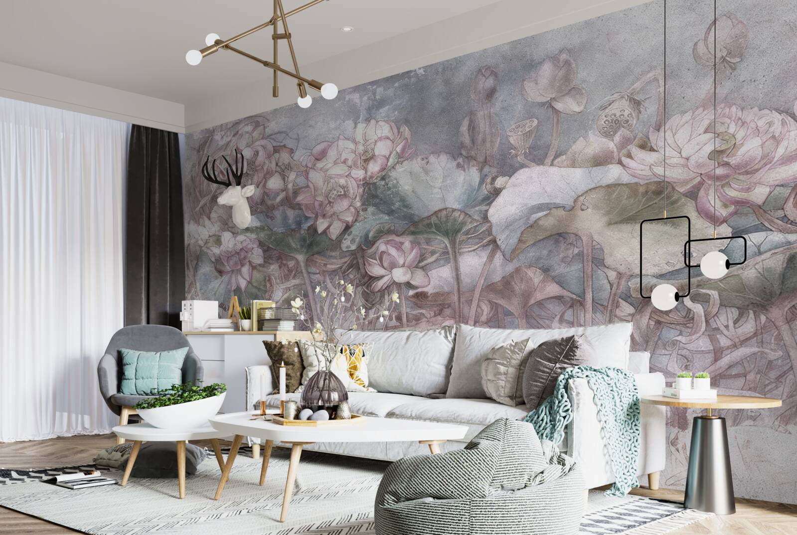 Fotobehang getoonde exotische planten