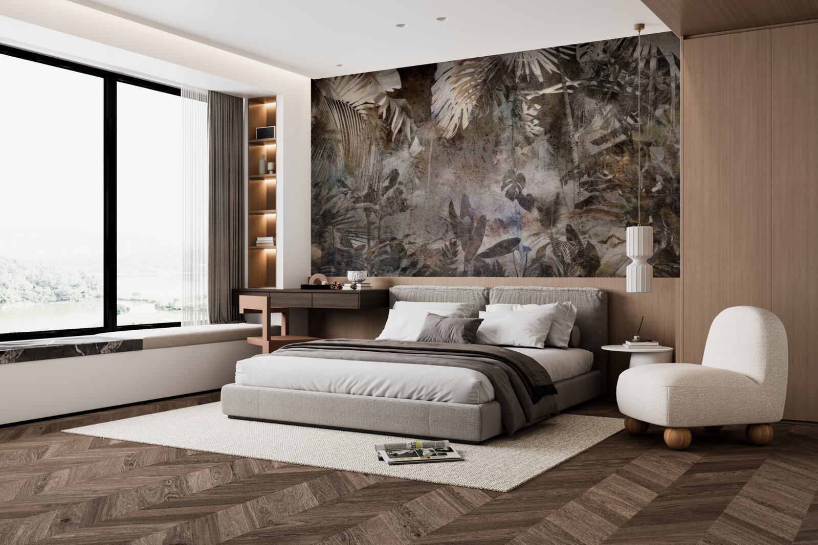 Fotobehang bladachtergrond