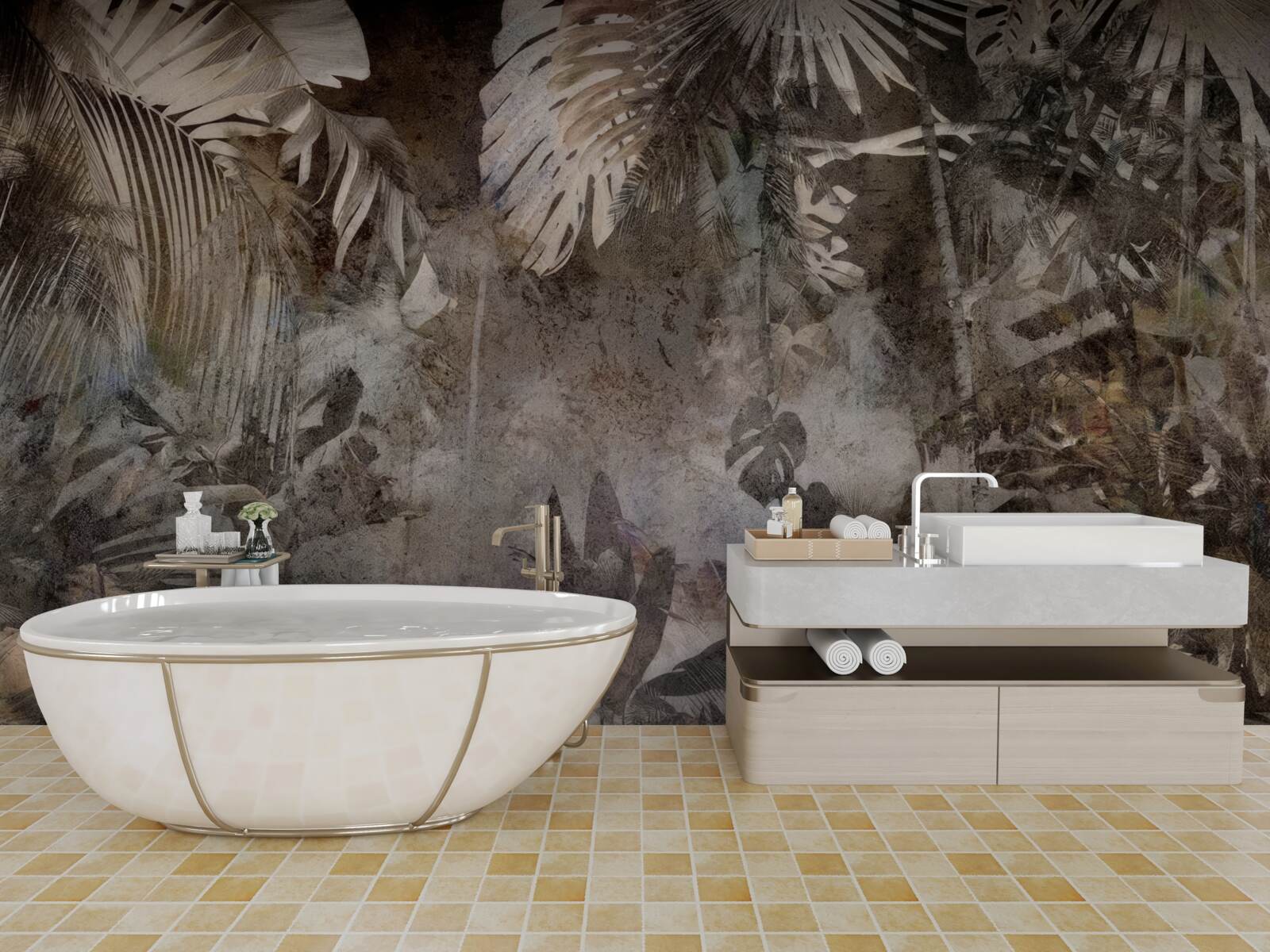 Fotobehang bladachtergrond